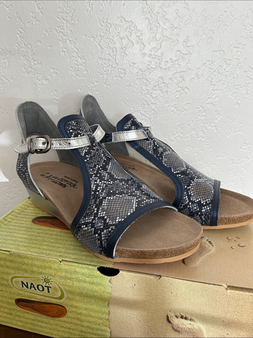 Naot Fiona Leather Wedge Sandals